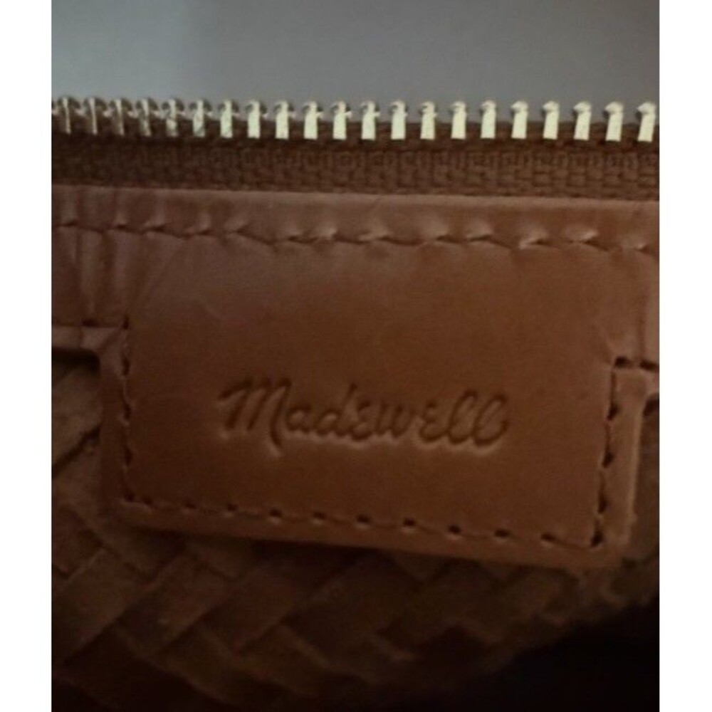 Madewell The Signature Woven Zip Top Shoulder Bag Woven Handbag Burnt Siena - Picture 10 of 12
